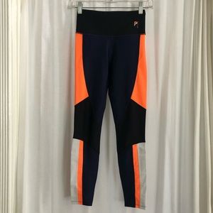 P.E Nation XS Yoga Pants Color Blocked Neon Orange